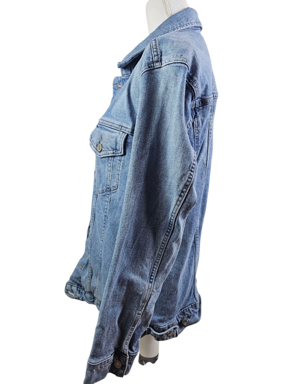 LUCKY BRAND Distressed Denim Truckers Jacket S - Picture 4 of 7